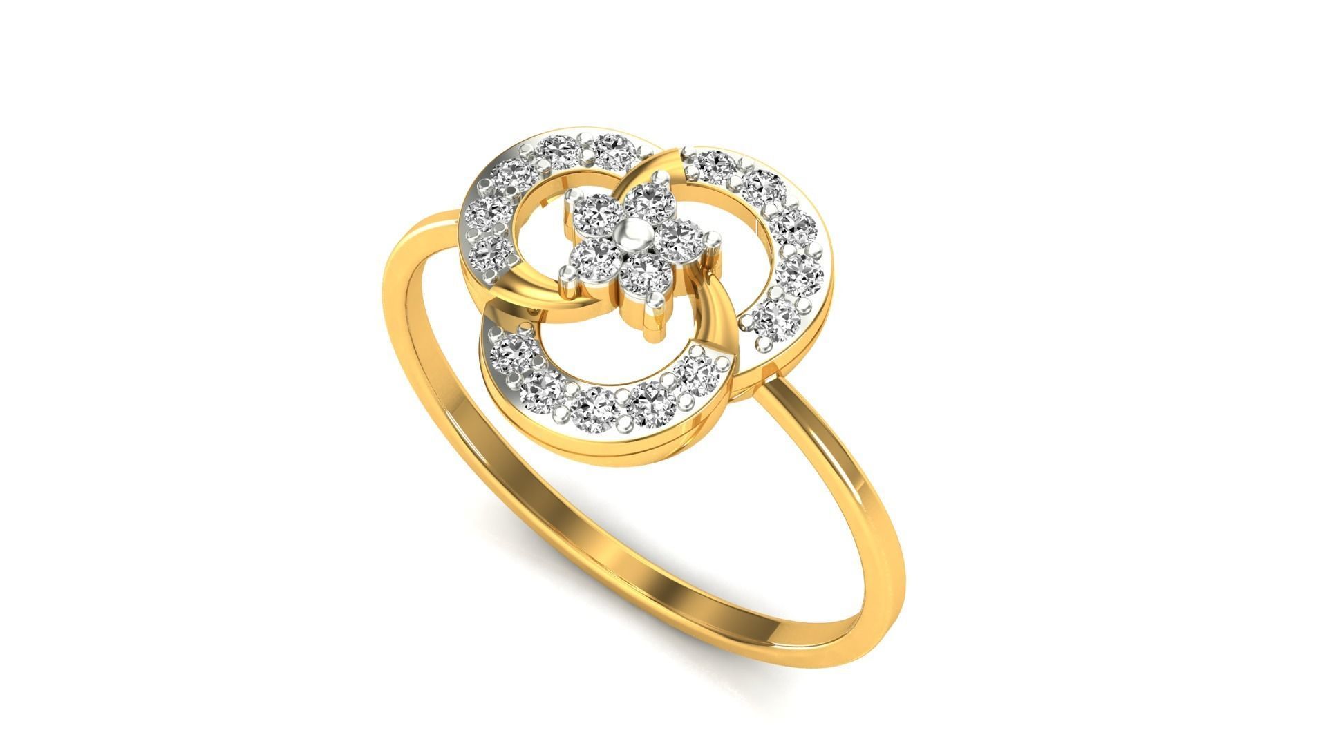 Ring-71 diamond ring gold 3D print model_5