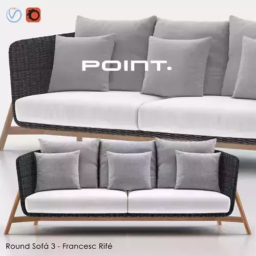 ROUND Sofa 3 - Point 3D model