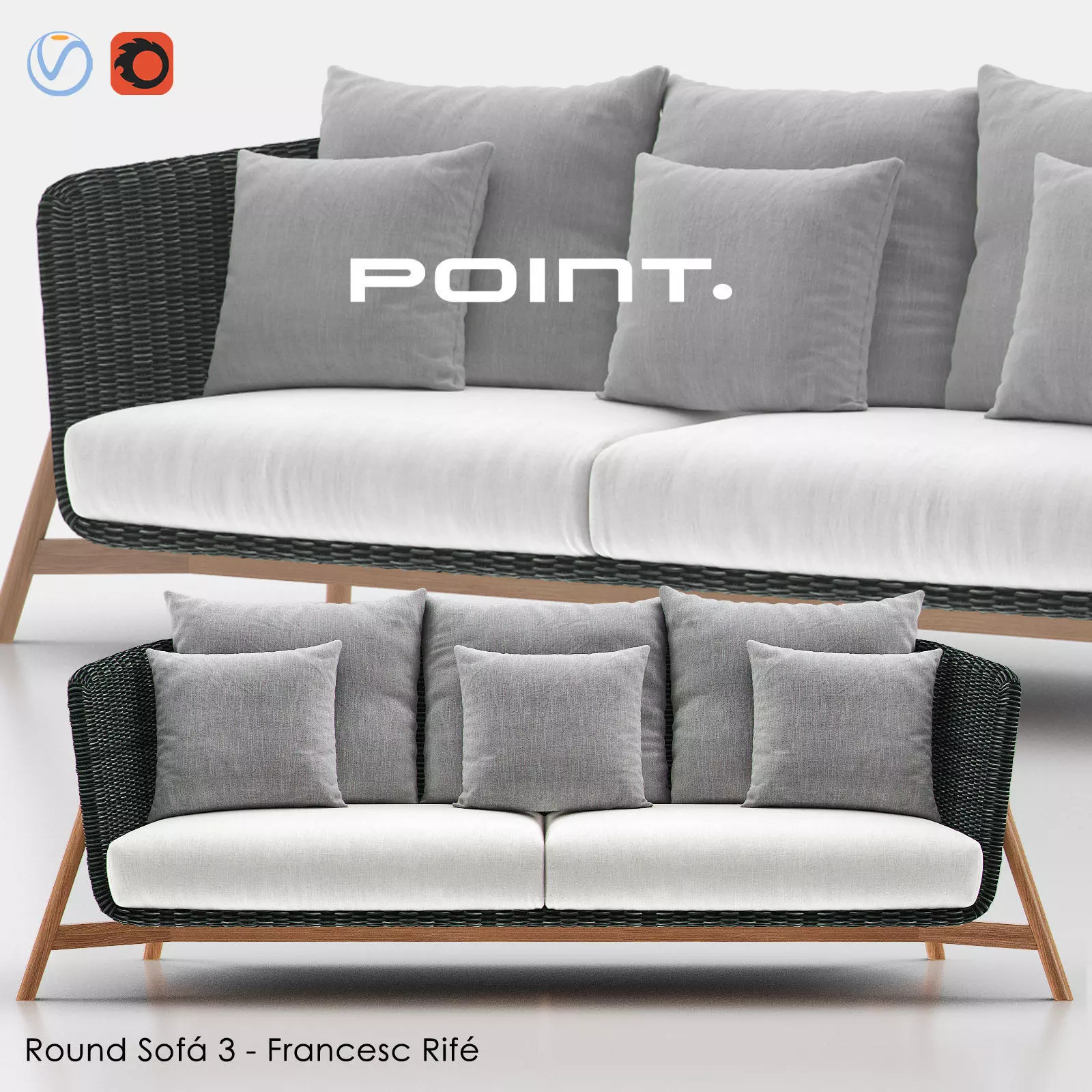 ROUND Sofa 3 - Point 3D model