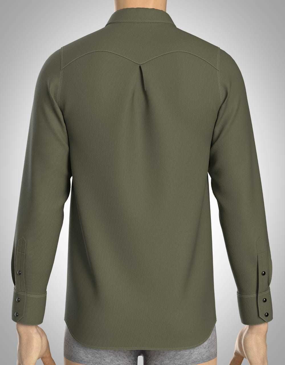 LEVIS SHIRT GREEN  Low-poly 3D model_3