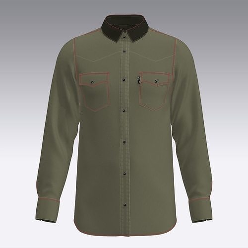 LEVIS SHIRT GREEN  Low-poly 3D model