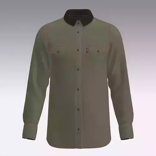 LEVIS SHIRT GREEN  Low-poly 3D model