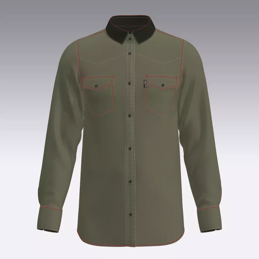 LEVIS SHIRT GREEN  Low-poly 3D model_0
