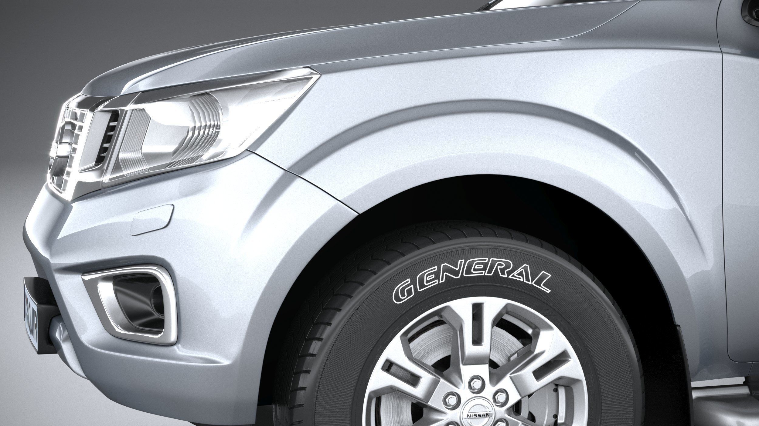 Nissan Navara DoubleCab regular 2020 3D model_3