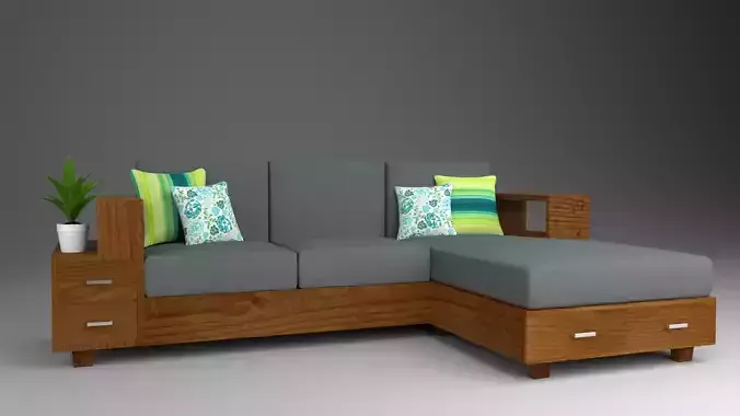 Rigged Model Modern Sofa Set