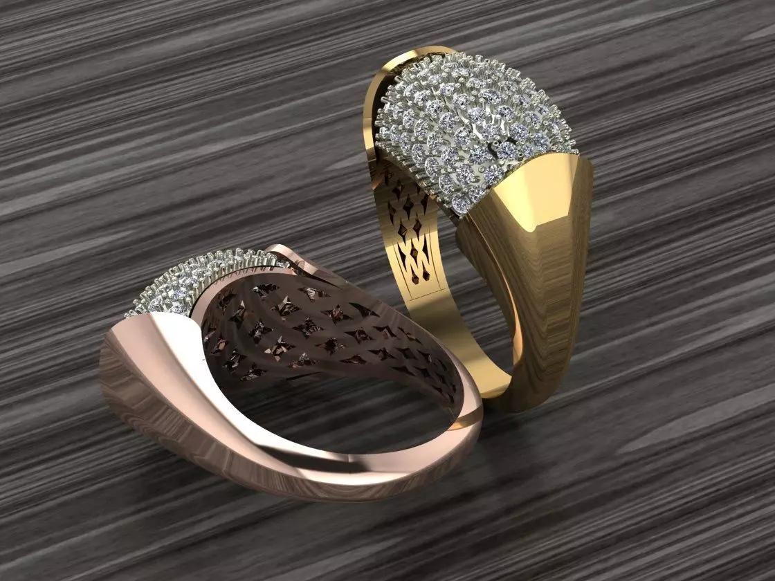 diamond ring 3D print model_0