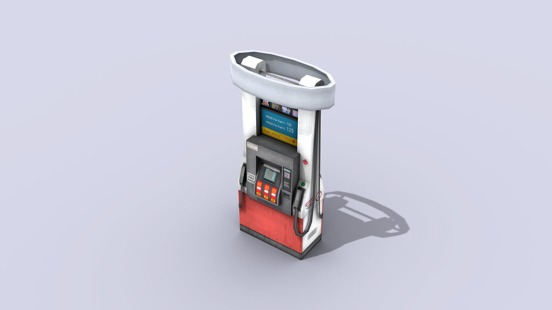 Gas Pump Low-poly 3D model_2