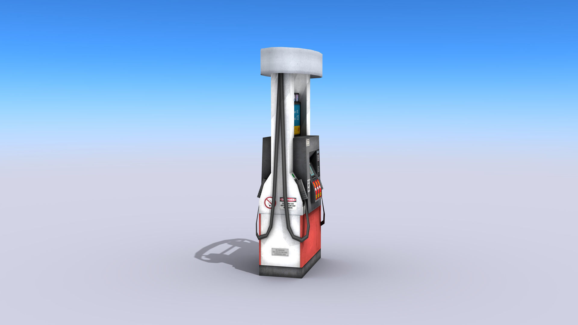 Gas Pump Low-poly 3D model_4