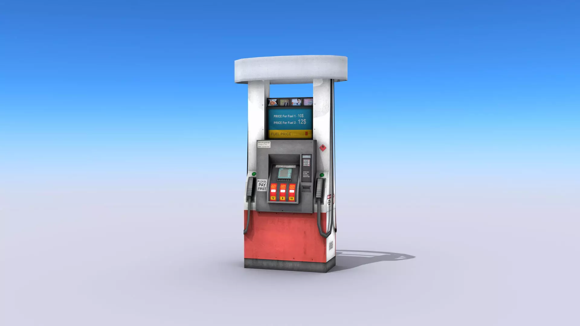 Gas Pump Low-poly 3D model_0