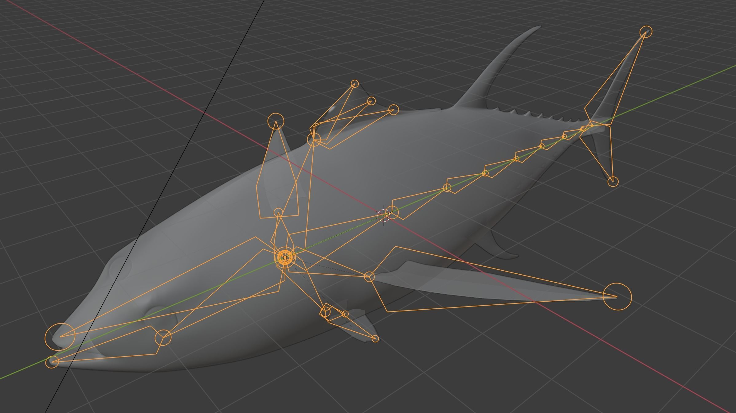 Yellowfin Tuna Rigged Hi and Low Poly Versions Low-poly 3D model_5