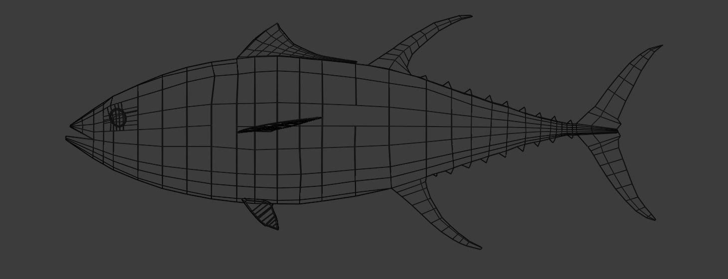 Yellowfin Tuna Rigged Hi and Low Poly Versions Low-poly 3D model_8