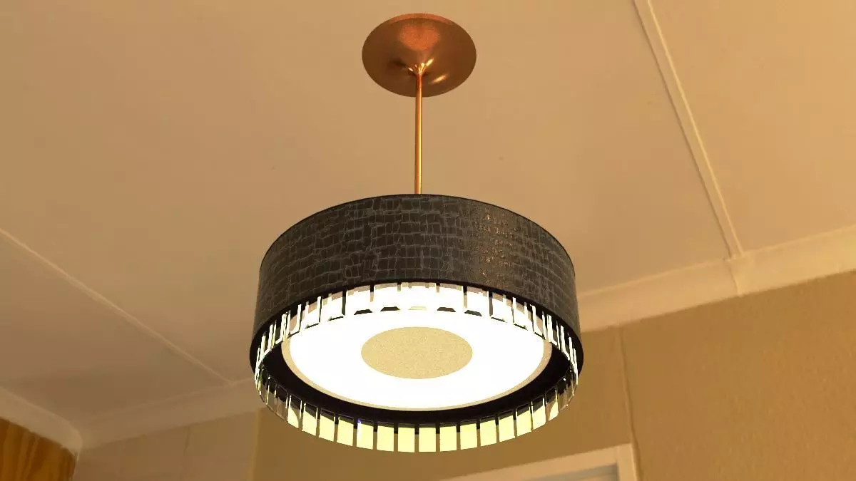 Pendent lamp rounded 3D model_0