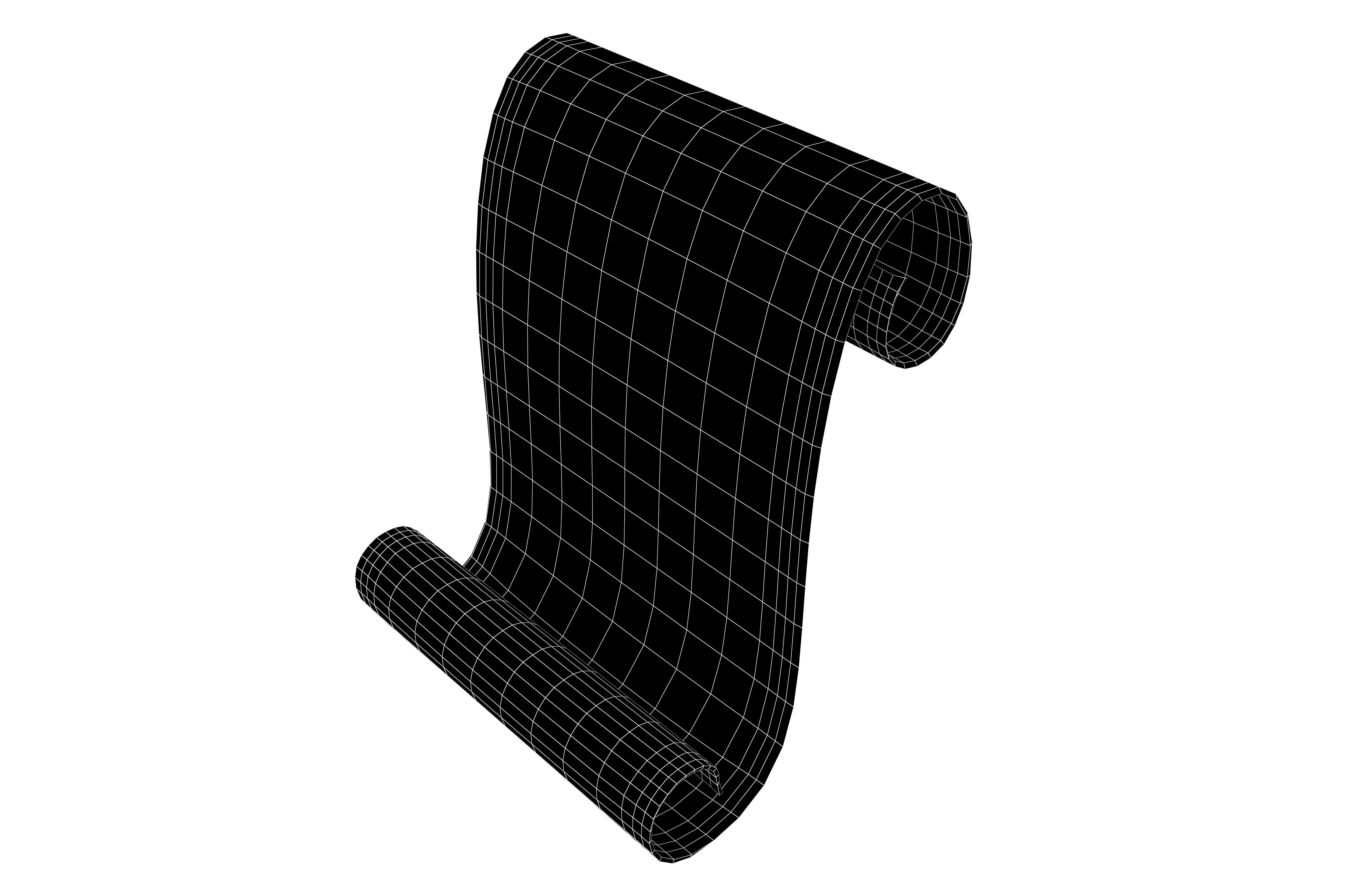 Scroll v1 003 Low-poly 3D model_6
