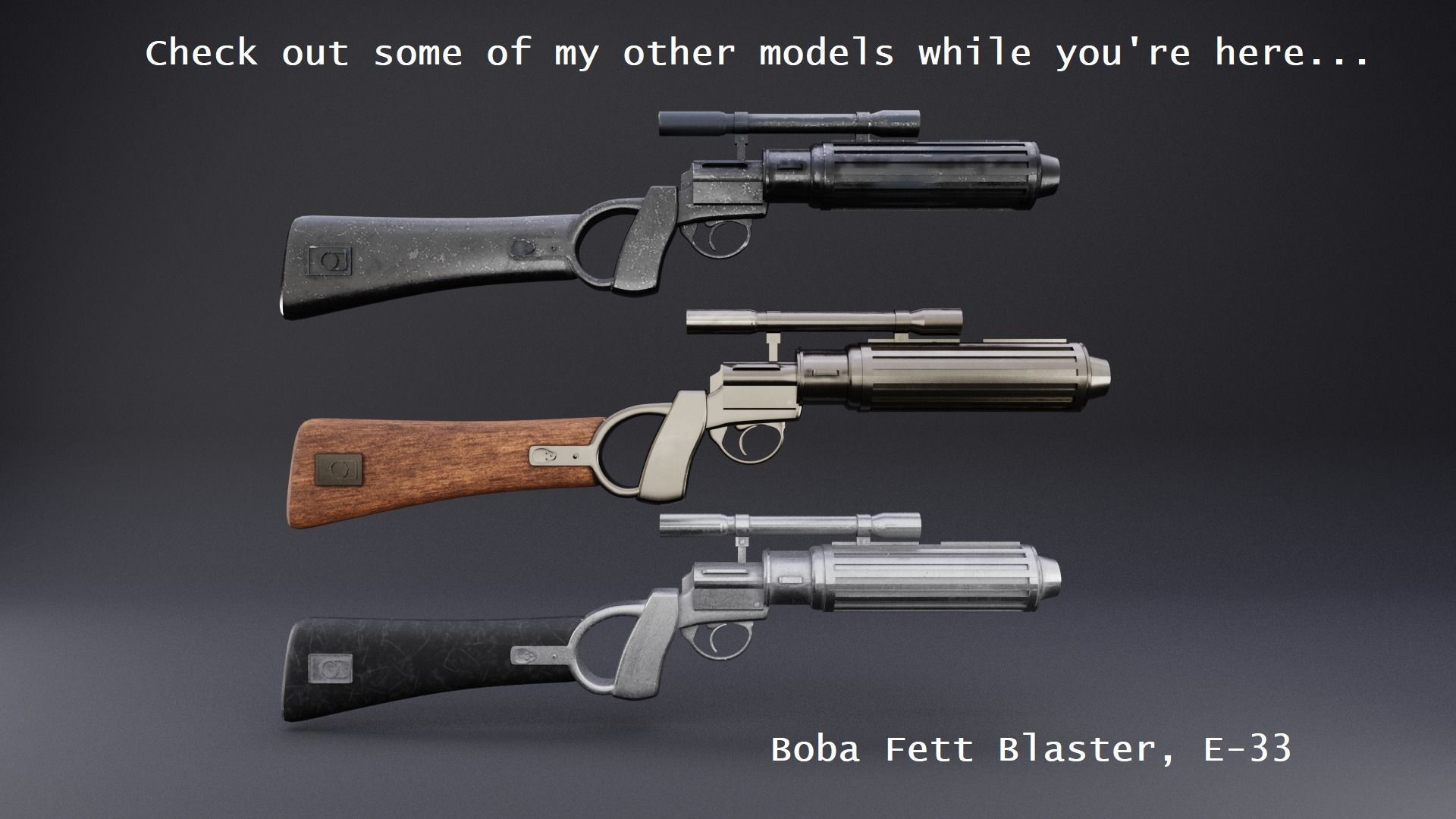 E-11 Blaster Rifle Free low-poly 3D model_2