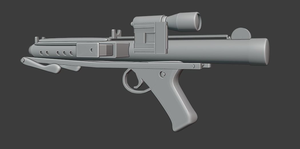 E-11 Blaster Rifle Free low-poly 3D model_1