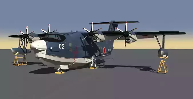 JMSDF STOL Rescue Flyingboat US-2 3D model