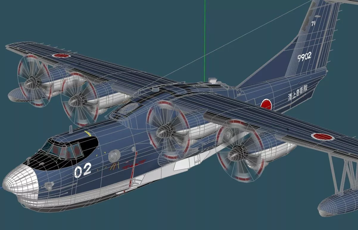 JMSDF STOL Rescue Flyingboat US-2 3D model | CGTrader
