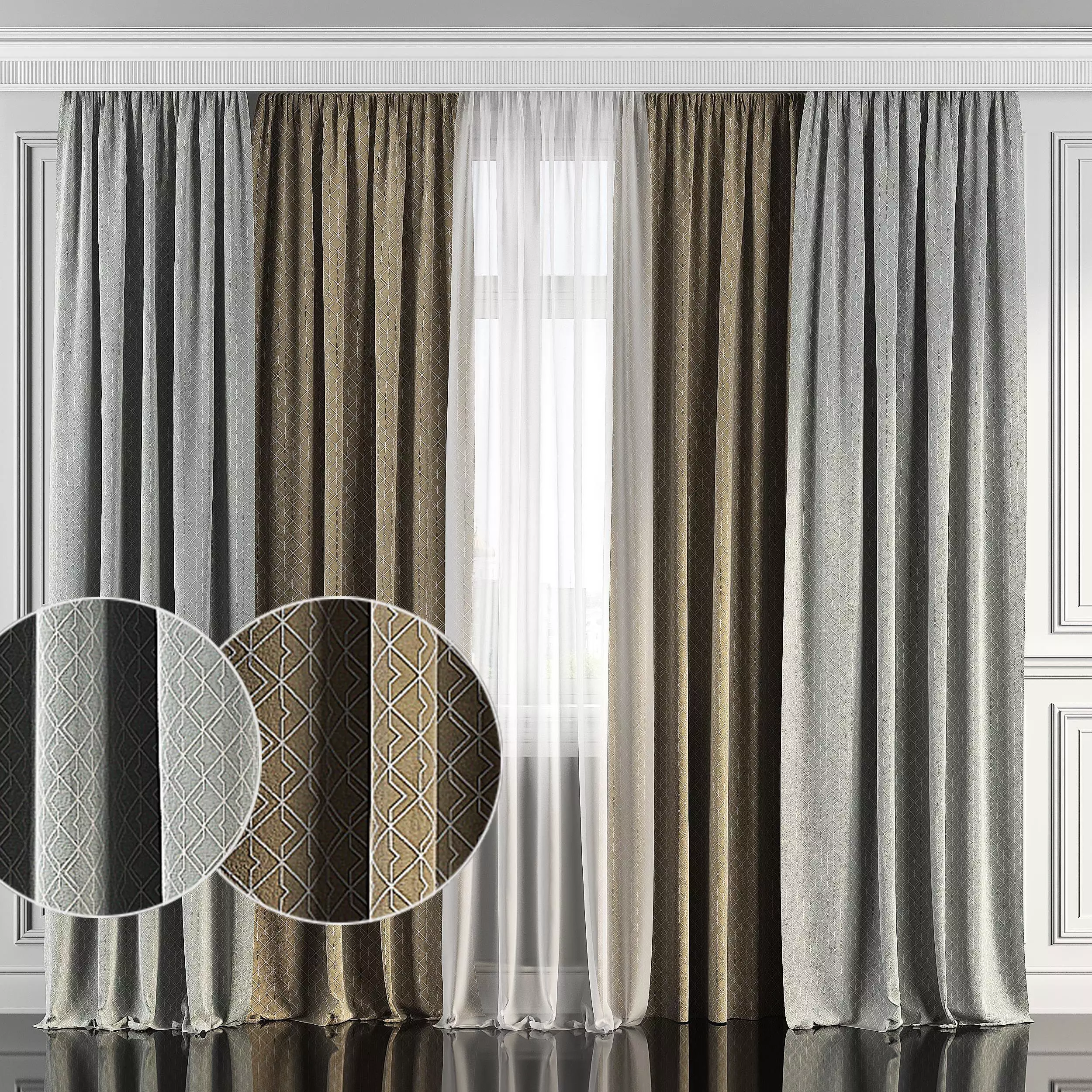 Curtain Set 110 3D model_0