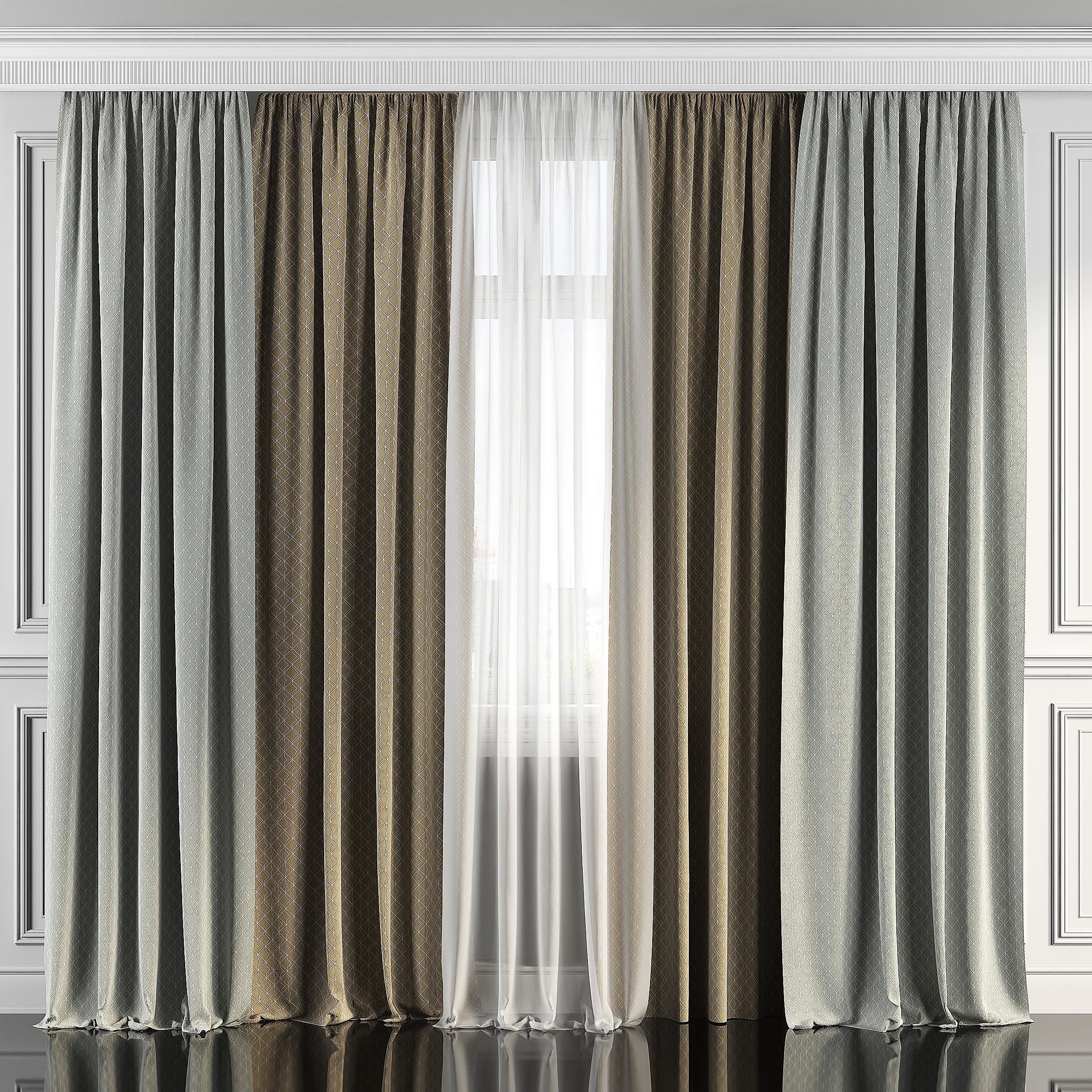 Curtain Set 110 3D model_1