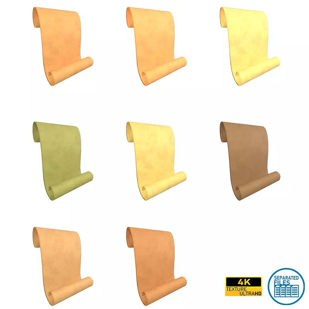 Scroll V1 Pack 01 Low-poly 3D model