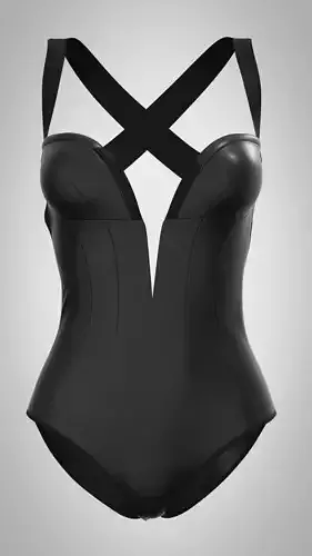 HERITAGE NECKLINE ONE PIECE SWIMSUIT IN BLACK
