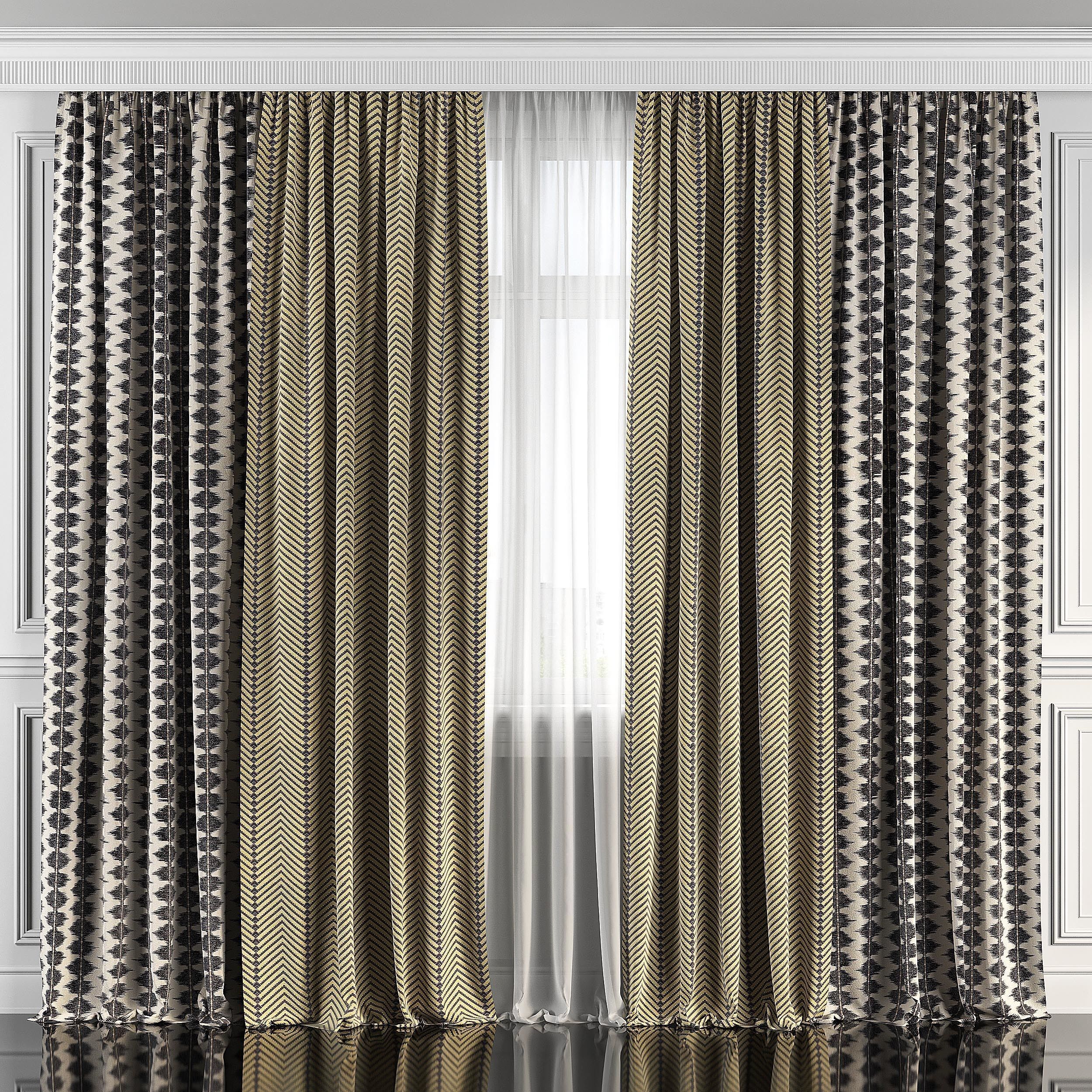 Curtain Set 112 3D model_1