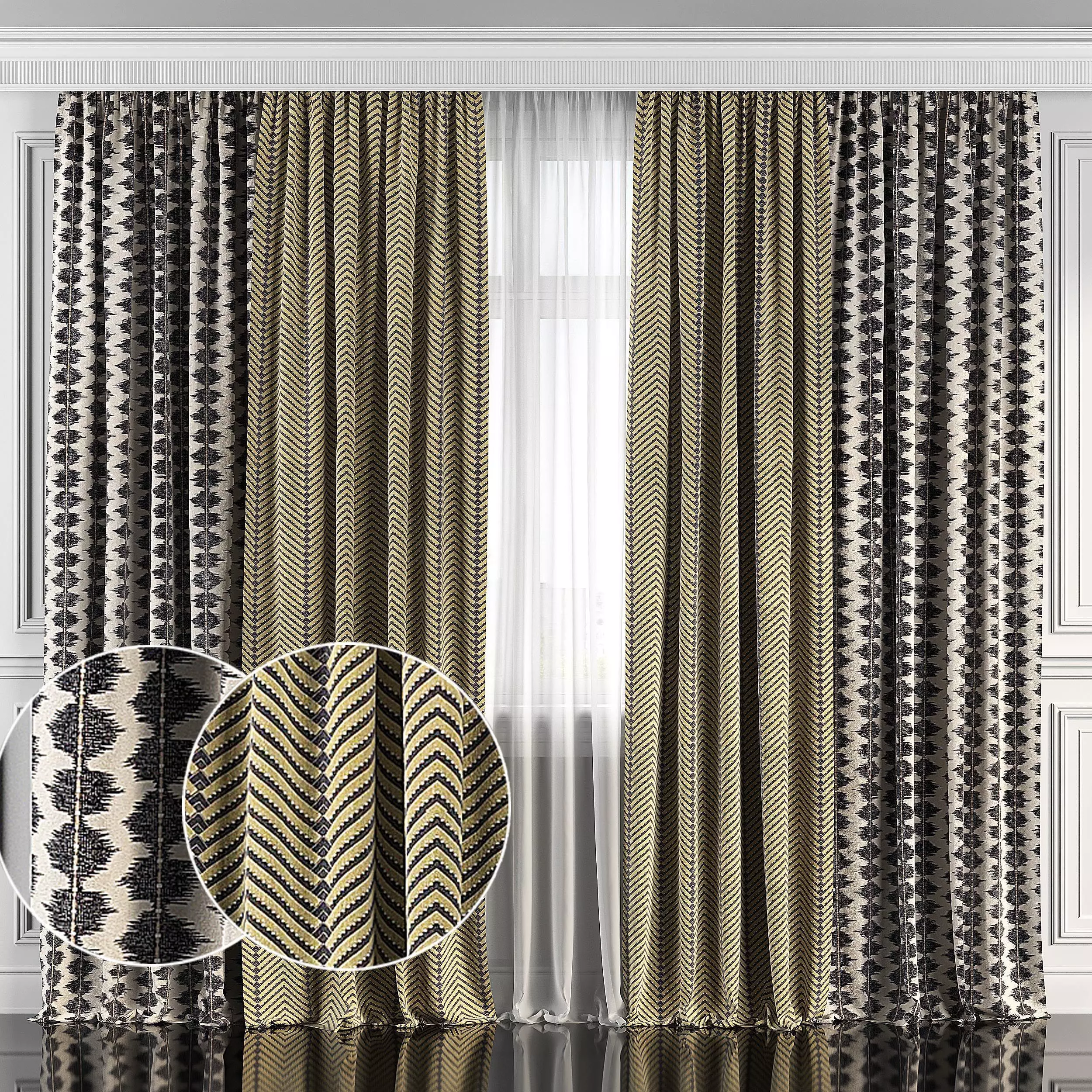Curtain Set 112 3D model_0