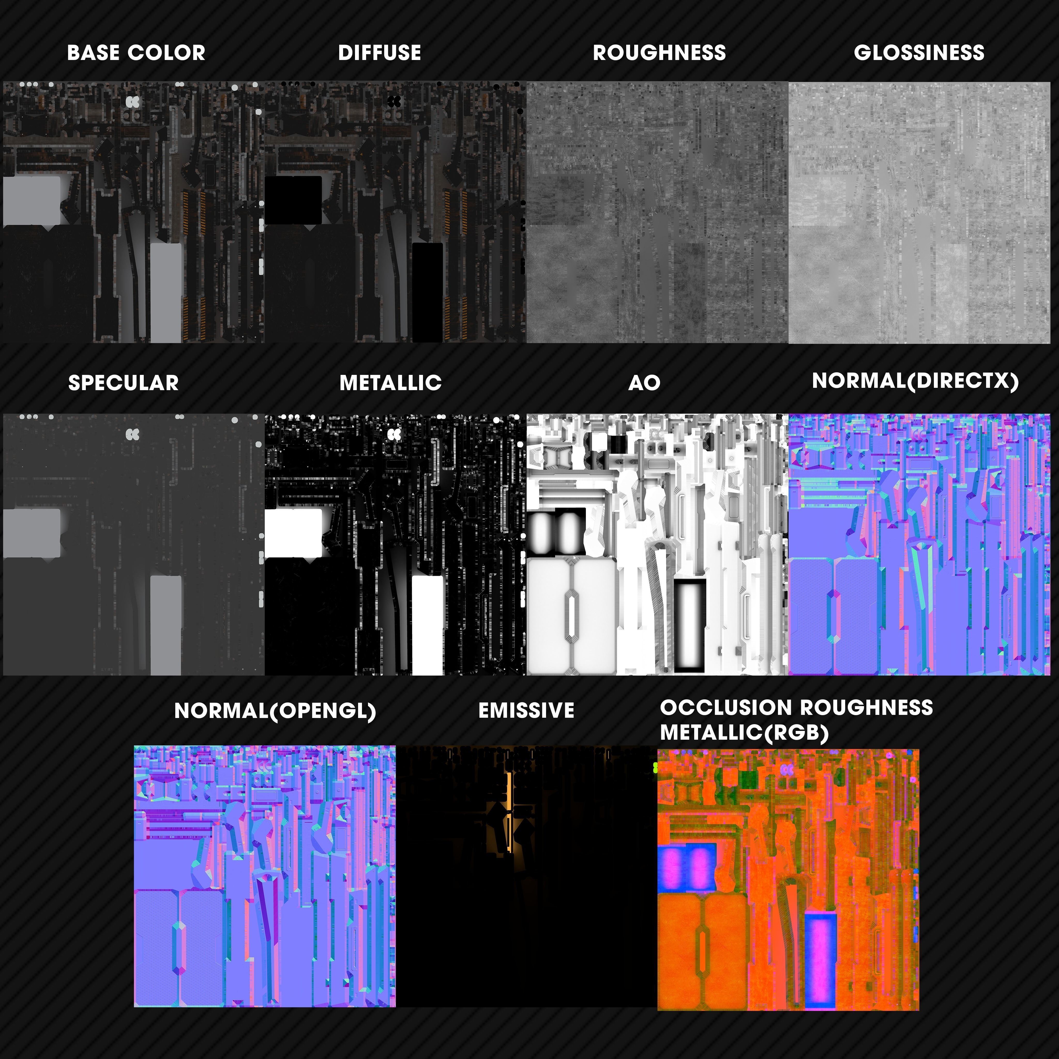 Sci-fi Barrier Low-poly 3D model_21