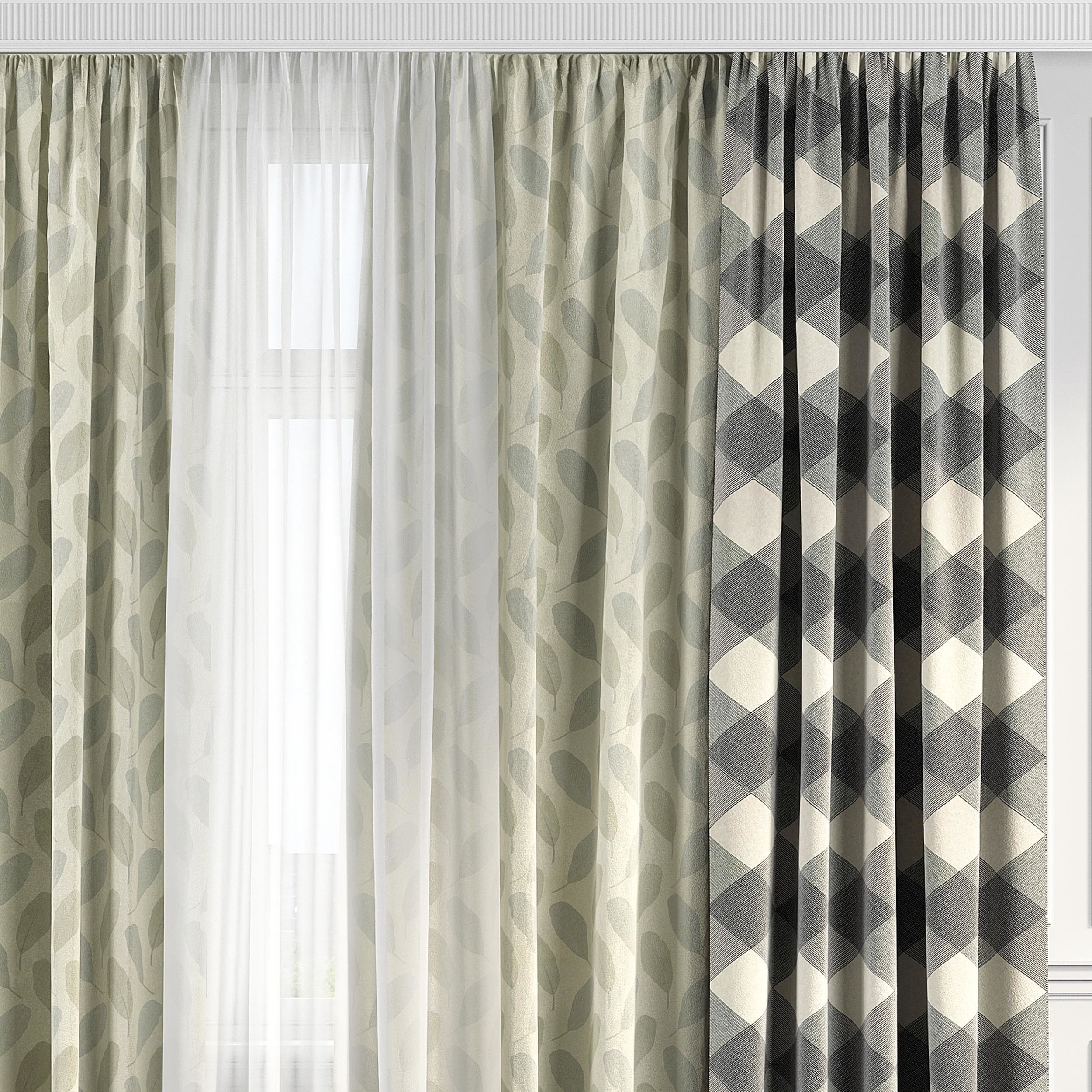 Curtain Set 119 3D model_2