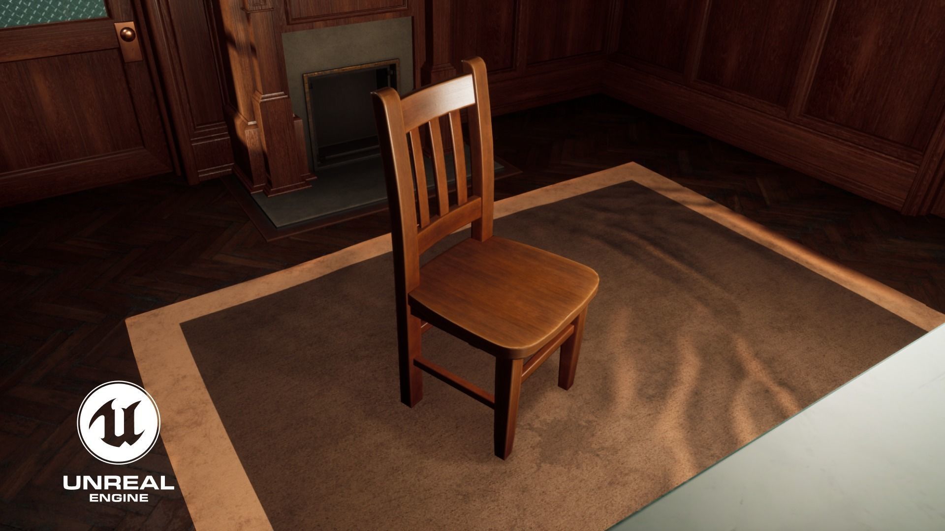 Wooden Chair Low-poly 3D model_3