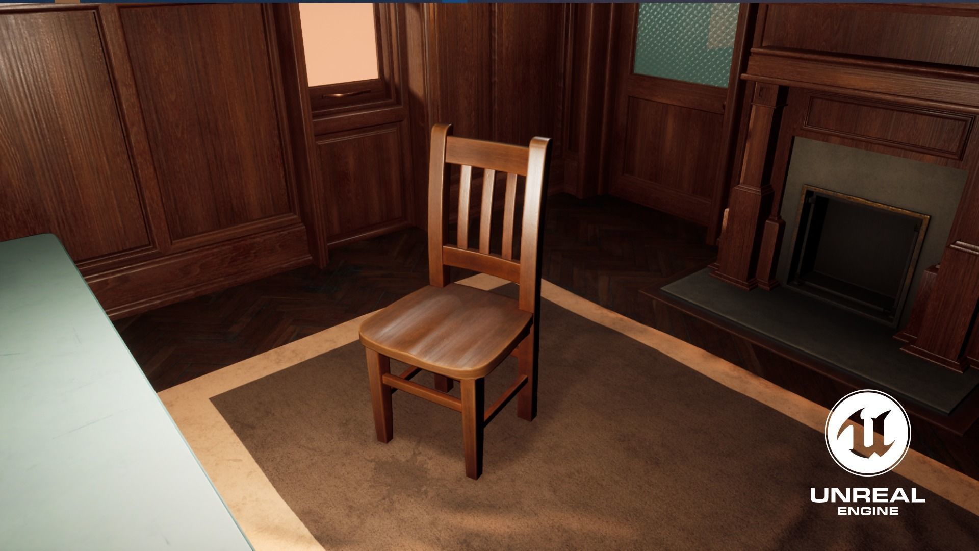 Wooden Chair Low-poly 3D model_2