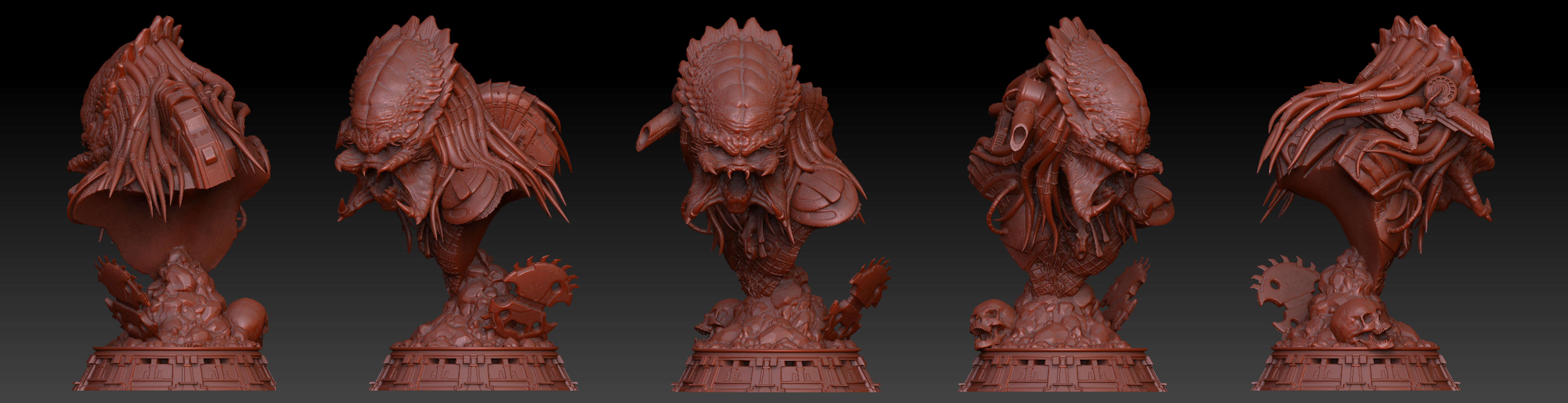 Predator Bust 3D print model_7