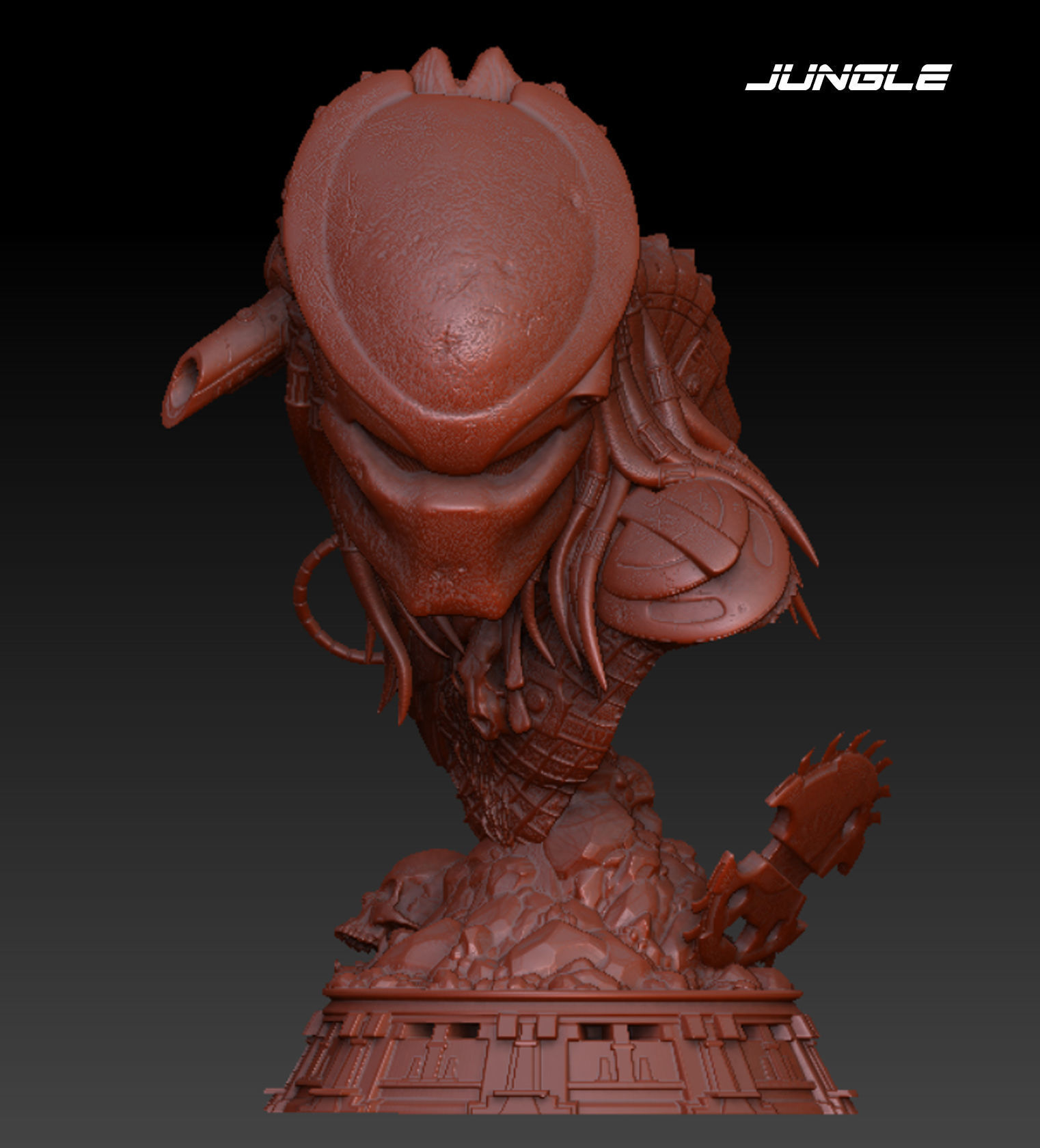 Predator Bust 3D print model_3