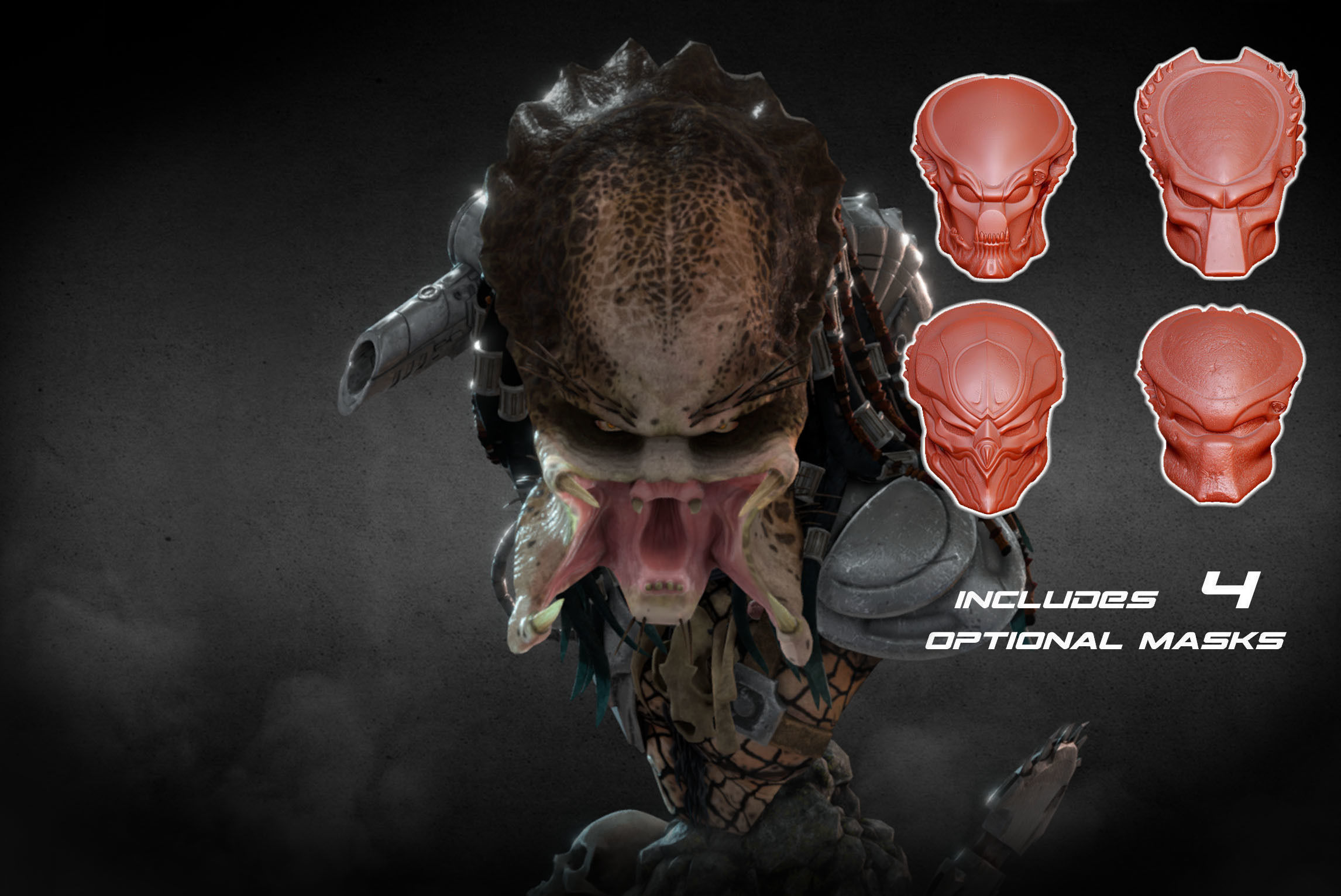 Predator Bust 3D print model_1