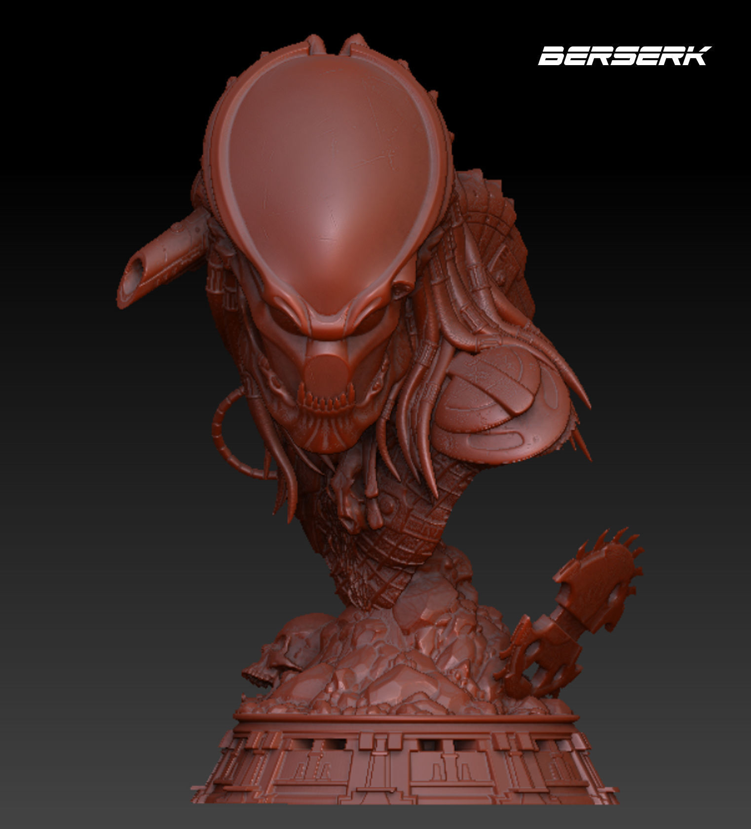 Predator Bust 3D print model_4