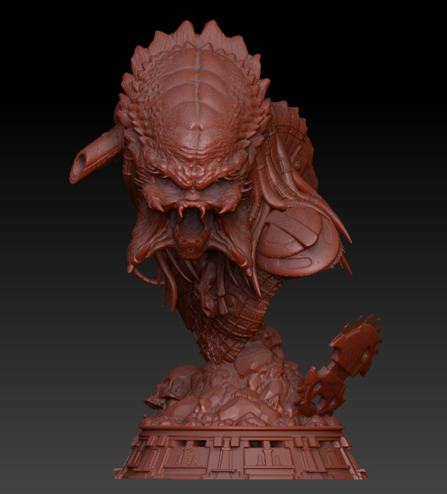 Predator Bust 3D print model_2