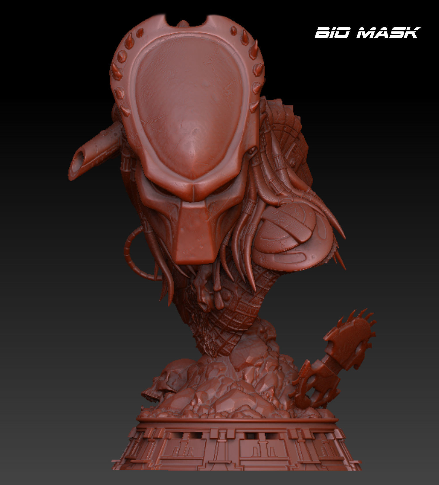 Predator Bust 3D print model_5