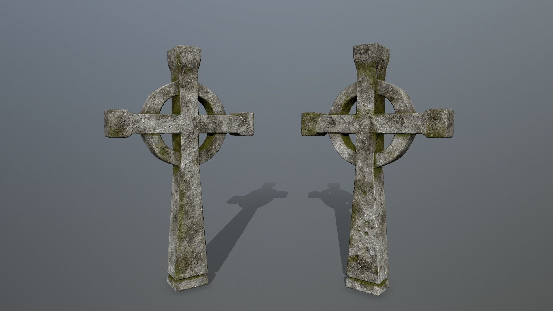 tombstone set two tombstones Low-poly 3D model_10