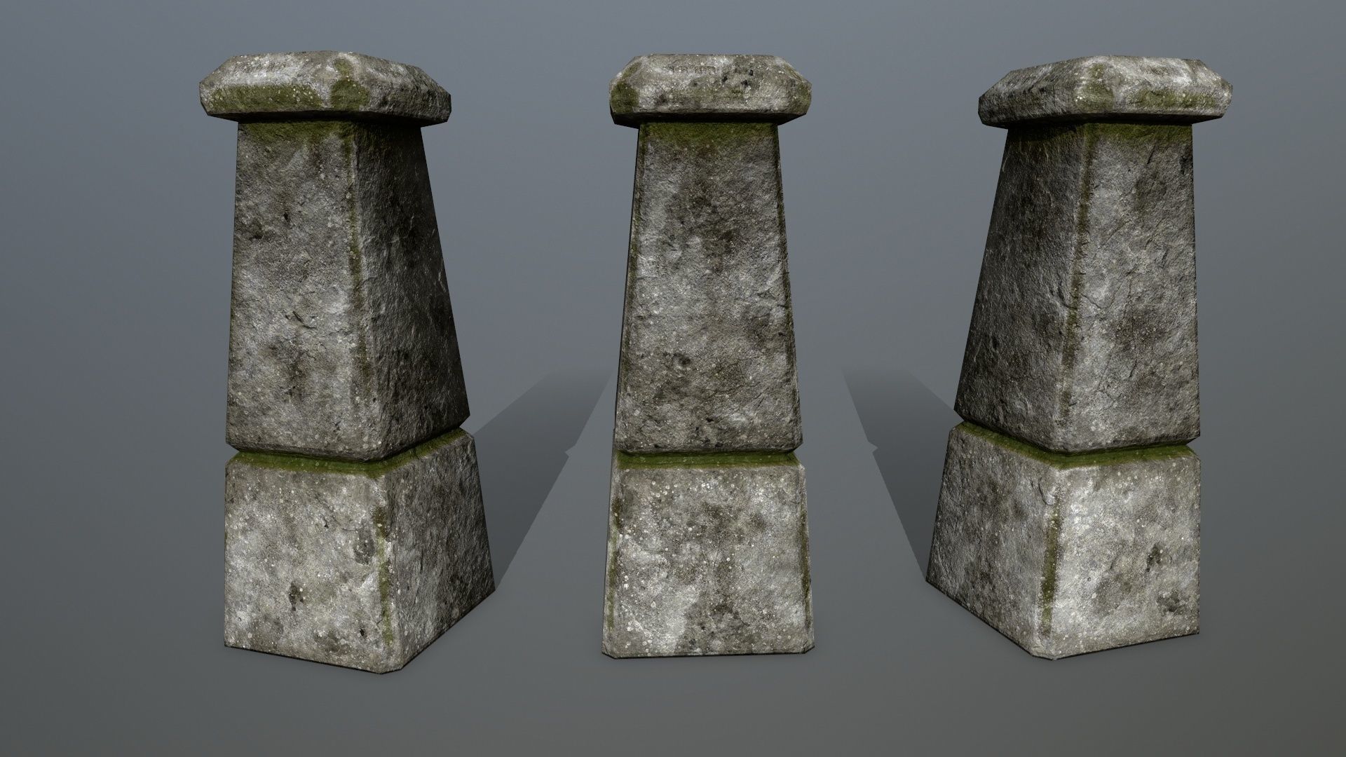 tombstone set two tombstones Low-poly 3D model_23