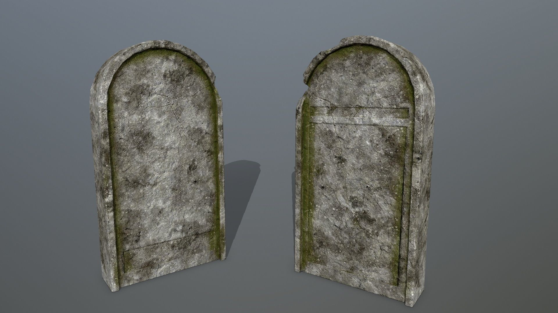 tombstone set two tombstones Low-poly 3D model_19