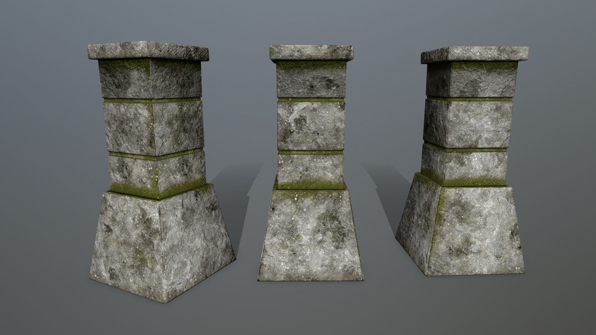 tombstone set two tombstones Low-poly 3D model_22