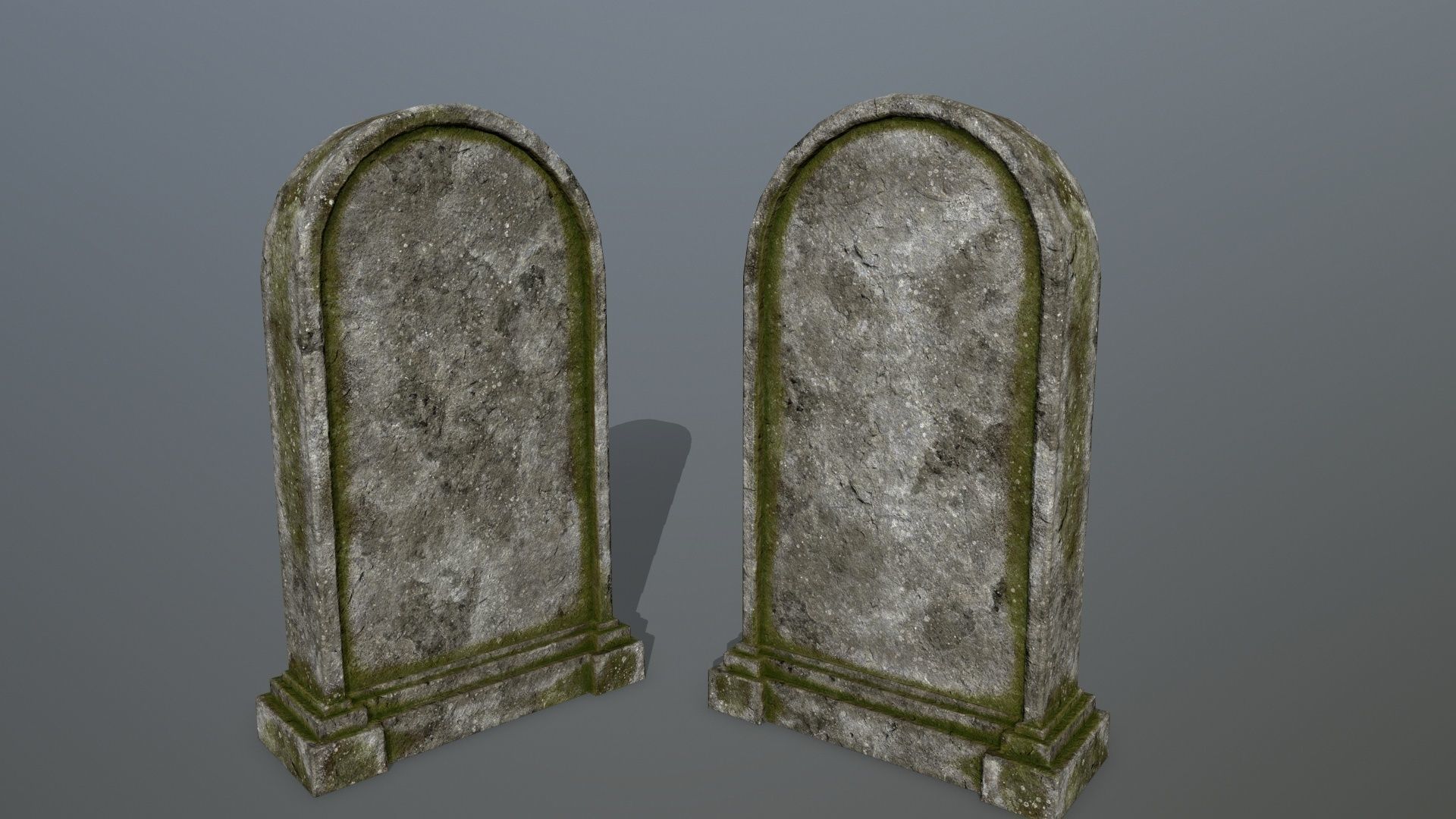tombstone set two tombstones Low-poly 3D model_13