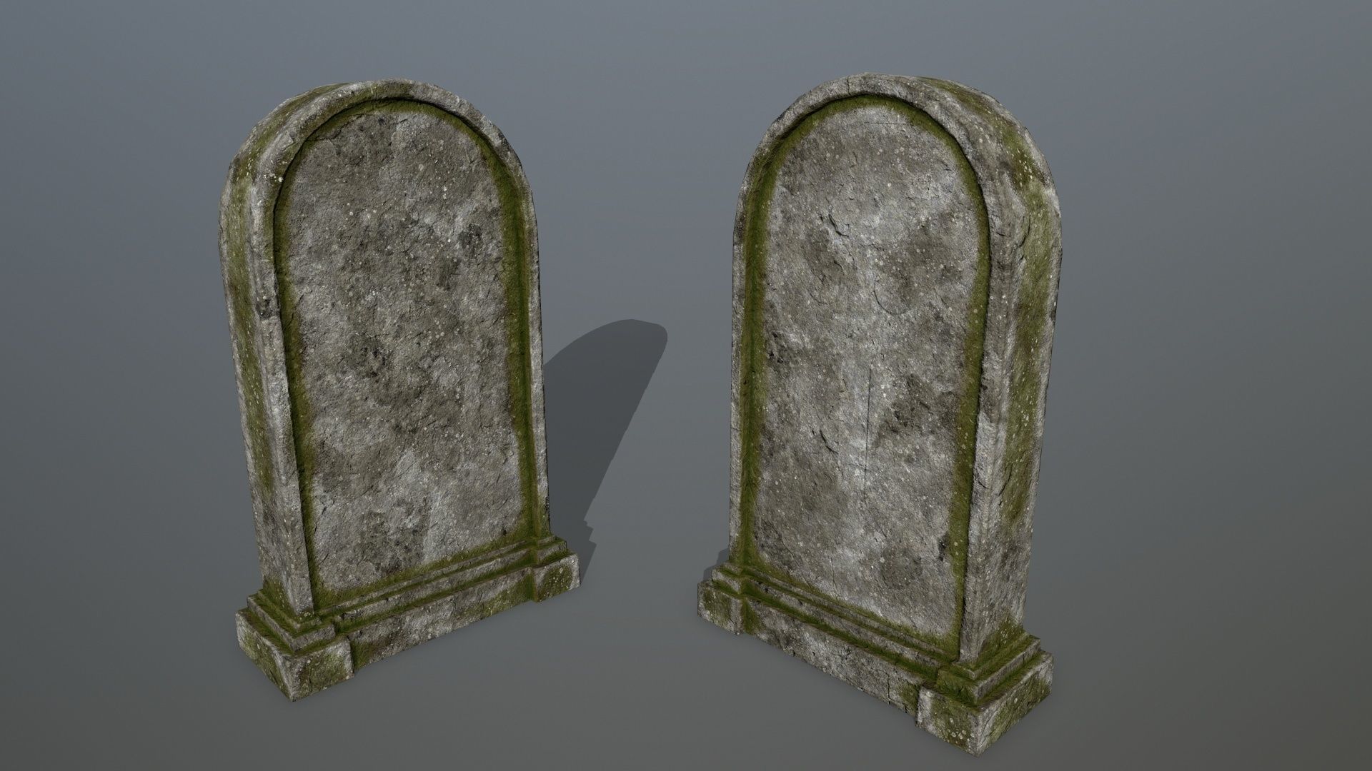 tombstone set two tombstones Low-poly 3D model_8