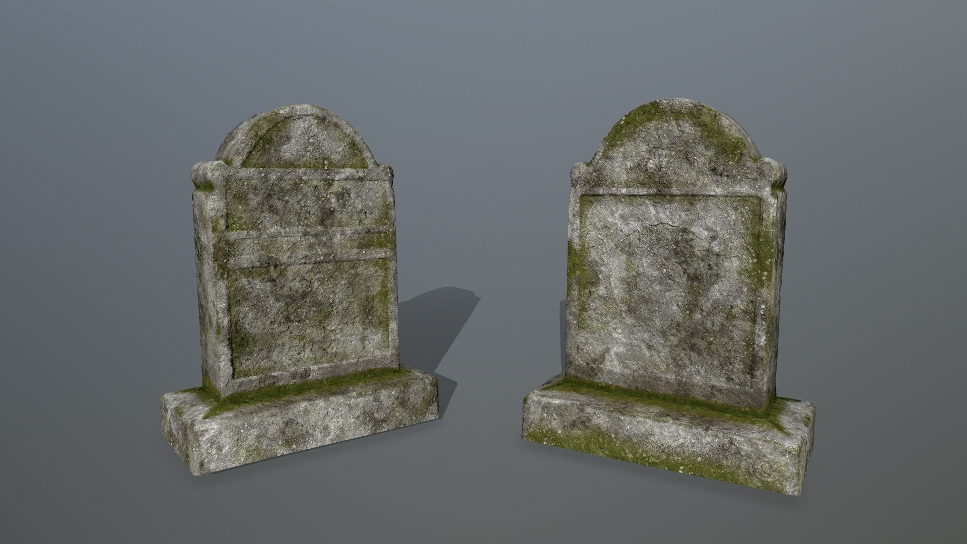 tombstone set two tombstones Low-poly 3D model_14