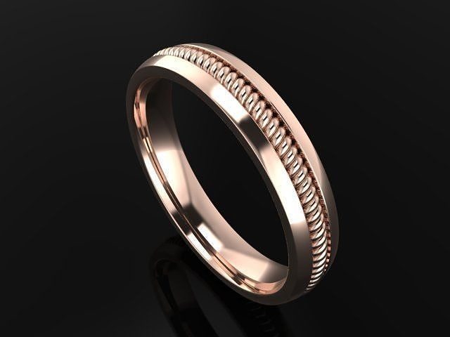 Rope Twist Wedding band Fashion Ring Size6 3D print model