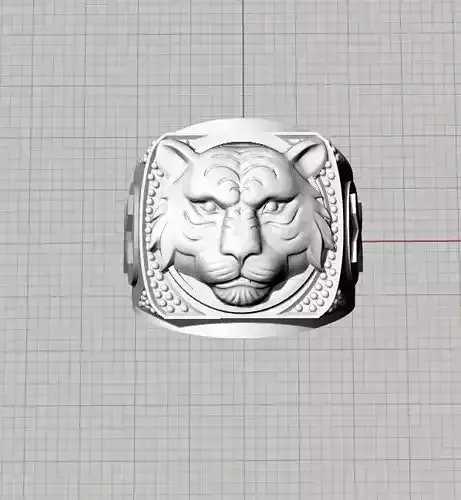 male lion ring 3D print model