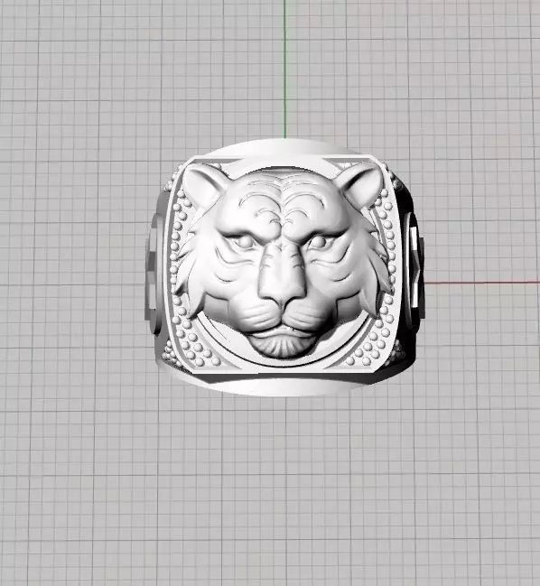 male lion ring 3D print model_0