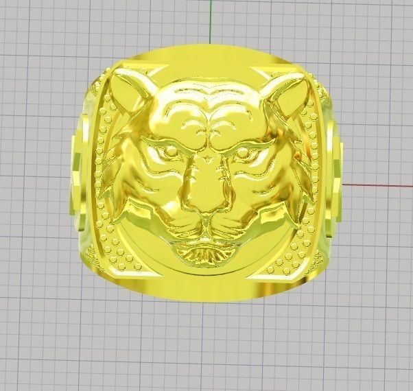male lion ring 3D print model_1