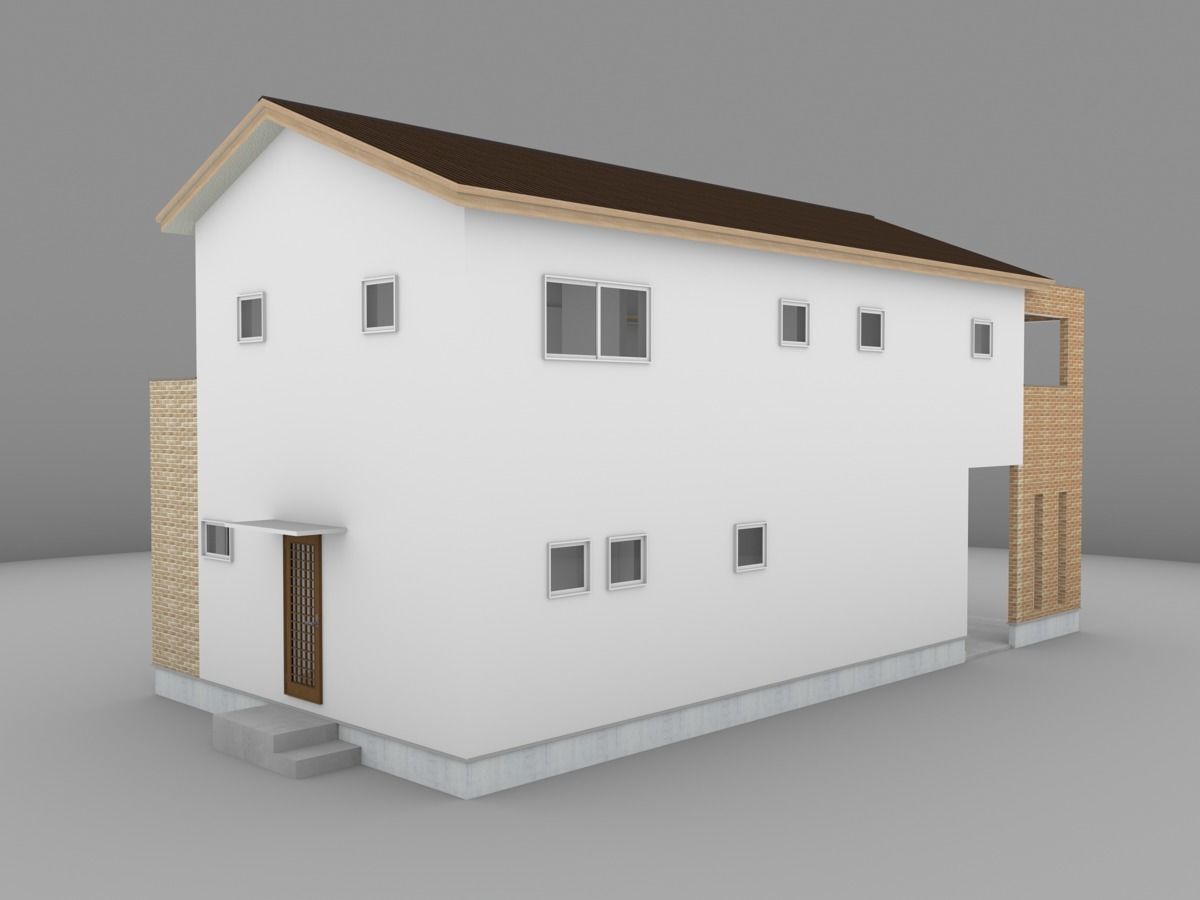 House model for background 35 Low-poly 3D model_4