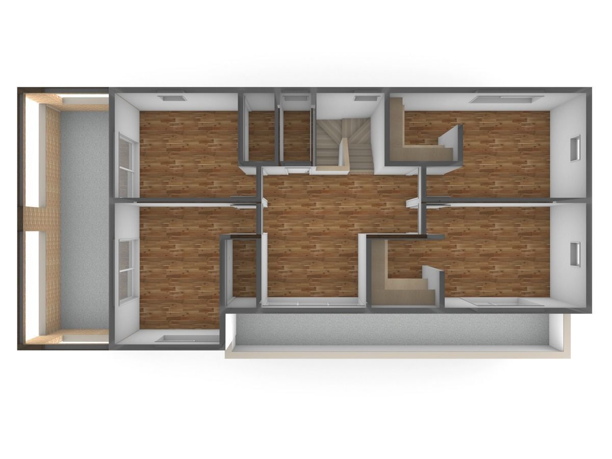 House model for background 35 Low-poly 3D model_9